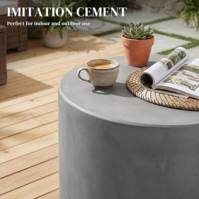 HOMCOM Outdoor Side Table, Round Small End Table - Image 4
