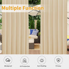 Easy-Going Outdoor Patio Curtains Detachable Tab Top Windproof Weatherproof - Image 5