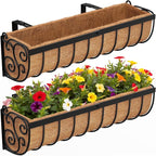Railing Planter Boxes, 24 Inch Window Boxes Planters, Balcony Planters by VOXOR
