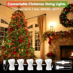 Upgraded Connectable 200 LED Christmas String Lights Outdoor Indoor, 66FT Red - Image 2