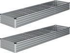 2PCS Galvanized Raised Garden Bed Kit, Vegetable Boxes-Rectangle Metal Flower by DIIYIV