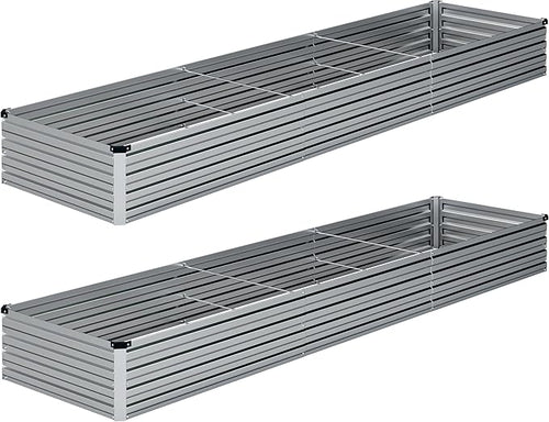 2PCS Galvanized Raised Garden Bed Kit, Vegetable Boxes-Rectangle Metal Flower by DIIYIV