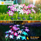Solar Garden Lights Outdoor, 6 Pack Blooming Lily Solar Flowers Outdoor - Image 3