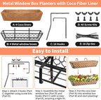 Riare 4 Pack 24 Inch Window Boxes Planters - Image 3
