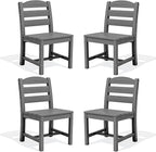 SERWALL Outdoor Dining Chairs Set of 4, All-Weather HDPE Patio Chair by SERWALL