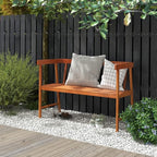 Tangkula Outdoor Eucalyptus Wood Bench, 2-Person Garden Bench - Image 4