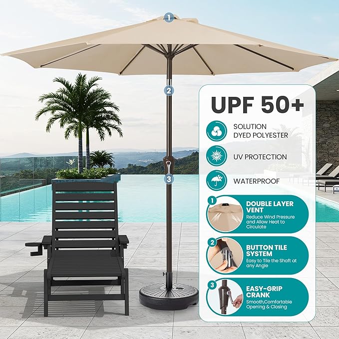 SERWALL Patio Chaise Lounge Chair Set of 2 - Image 4