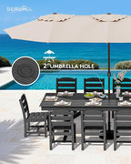SERWALL Outdoor Dining Table, All Weather HDPE Outdoor Furniture - Image 5