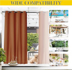 NICETOWN 2 Panels Outdoor Curtains Waterproof Fixed Grommet/Back Tab on Top & - Image 7