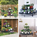 aboxoo 3 Tier Plant Stand Flower Pot Rack, Metal Stair-Step Style Corner Shelf - Image 7
