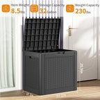 32 Gallon Outdoor Storage Box, Large Resin Deck Box - Image 2