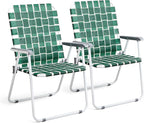 VINGLI Patio Lawn Webbed Folding Chairs Outdoor Beach Portable Camping Chair by VINGLI