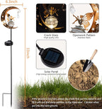 LICKLIP Moon & Fairy Garden Solar Stake Light Outdoor, Crackle Glass Globe - Image 5