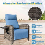 Outdoor Recliner Chairs Set of 2, Reclining Patio Chairs - Image 5