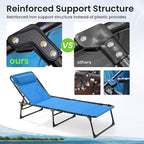 Folding Chaise Lounge Chair - 400lb Capacity - Image 6