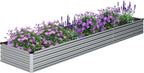 12x2x1FT Galvanized Raised Garden Bed Kit, Vegetable Boxes-Rectangle Metal by DIIYIV