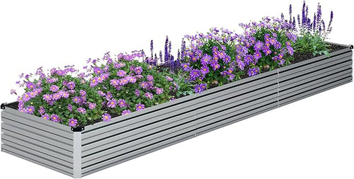 12x2x1FT Galvanized Raised Garden Bed Kit, Vegetable Boxes-Rectangle Metal by DIIYIV