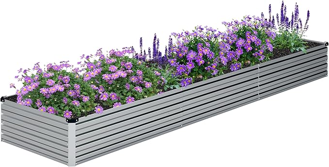 2PCS Galvanized Raised Garden Bed Kit, Vegetable Boxes-Rectangle Metal Flower - Image 9