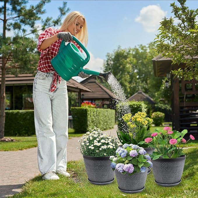 Quarut 4 Pack 6 Inch Flower Pots Planters - Image 2