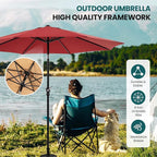 OLIXIS 9ft Patio Umbrella with Tilt and Crank Button & 8 Sturdy Ribs Waterproof - Image 5