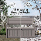 80 Gallon Outdoor Storage Bench Deck Box Waterproof Lockable, Outdoor Storage - Image 4