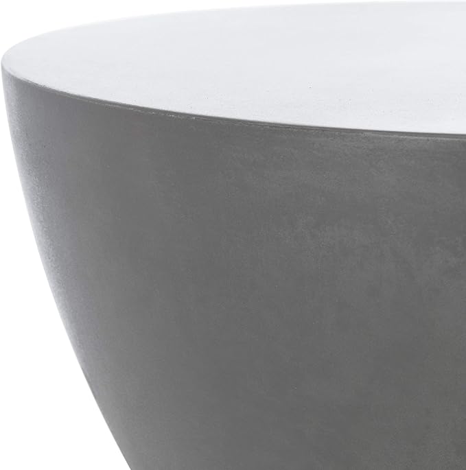 Safavieh Outdoor Collection Athena Modern Concrete Dark Grey Round 17.7-inch - Image 4