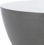 Safavieh Outdoor Collection Athena Modern Concrete Dark Grey Round 17.7-inch - Image 4