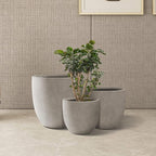 Kante 20", 13.4" Dia Round Concrete Planters, Outdoor Indoor Modern Decorative - Image 9