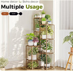Bamworld Plant Stand Indoor Outdoor Corner Plant Shelf 54.7" Tall Plant Table - Image 5