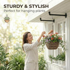 2 Pack Black Metal Pipe Plant Hanger Indoor - Image 5