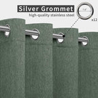 Easy-Going Linen Look Outdoor Curtains Waterproof Windproof Porch Curtains - Image 3