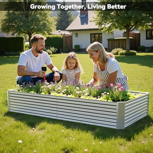 4 Pack 6x3FT Raised Beds for Gardening, Corrugated Galvanized Steel Raised - Image 2