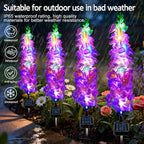 Solar Garden Lights, Solar Purple Delphinium Flowers Lights 8 Pack 160 LEDs - Image 5