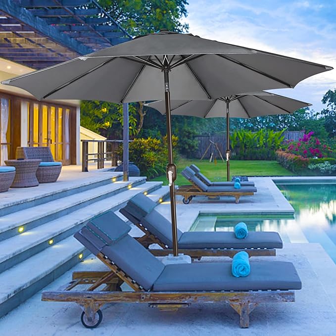 Blissun 9' Outdoor Patio Umbrella, Outdoor Table Umbrella, Yard Umbrella - Image 6