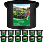 12-Pack 1 Gallon Thickened Non-Woven Grow Bags, Aeration Fabric Pots by JNYONG