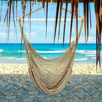 Barydat 2 Pcs Hanging Hammock Chair Boho Swing Chair Indoor Outdoor Cotton Rope - Image 6