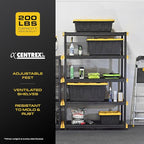 CX Black & Yellow, 5-Tier Heavy Duty Plastic Storage Shelves that Support up to - Image 5
