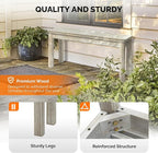 VINGLI Outdoor Wooden Bench, 40” Porch Bench Outdoor Backless Garden Bench - Image 5