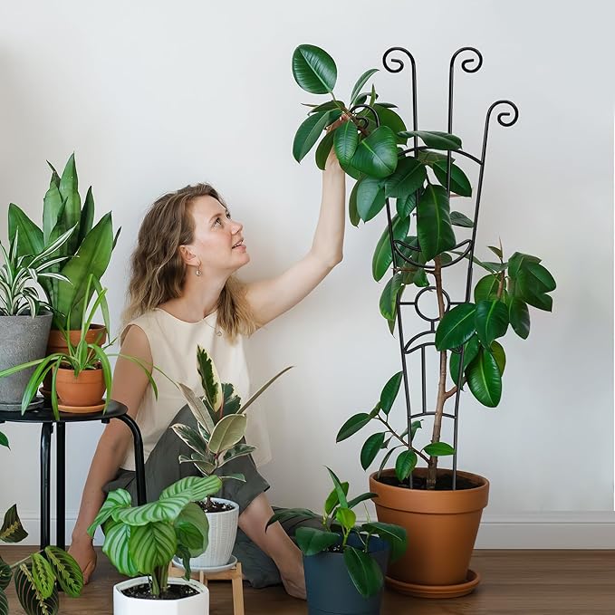 32.6in Plant Trellis for Climbing Plants Indoor Outdoor, Expandable Large Metal - Image 6