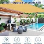 12'x16' Sun Shade Sail, UV Protection Outdoor Shade, Curved Tear Resistant - Image 6