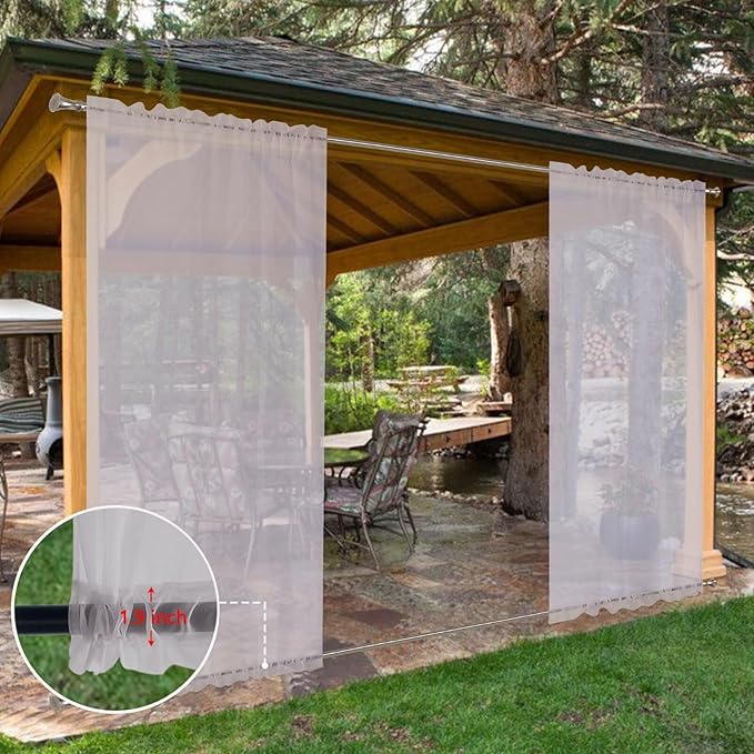 SpaceDresser Waterproof Outdoor Sheer Curtains - Image 8