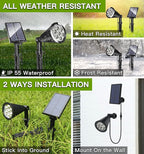 MEIHONG Solar Spot Light Outdoor, Waterproof LED Landscape Lights Dusk to Dawn - Image 6