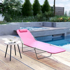 Outsunny Folding Chaise Lounge Chair, Pool Sun Tanning Chair, Outdoor Lounge - Image 9