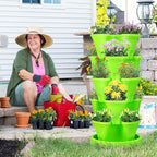 Umigy 2 Set 5 Tier Stackable Planters Vertical Garden Planters - Image 7