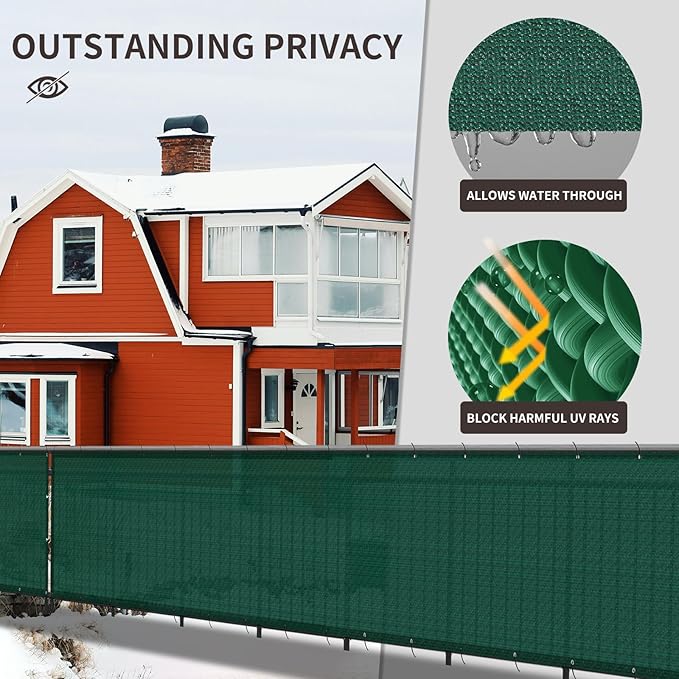 LOVE STORY Custom Size 3'x5' Dark Green Balcony Privacy Screen, UV Block - Image 4