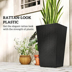 Outsunny Tall Planters for Outdoor Plants Set of 3, 24 in Taper Planters - Image 6