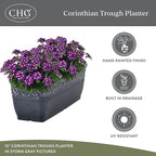 Classic Home and Garden Corinthian Rectangular Planter Box w/Drain Plug - Image 4