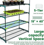 Worth Garden 50% Extra Wide Mini Greenhouse 5 Tier Portable Plant Green House - Image 3
