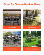 VEVOR Outdoor Patio Dining Table, 59 inch Long Rectangular Metal Steel Slat - Image 7