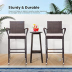 VIVOHOME 4 Packs Outdoor Wicker Barstool Patio Rattan Furniture - Image 5